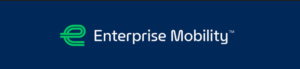 A blue background with the words enterprise mobility written in white.