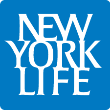 New York Life logo, blue background.