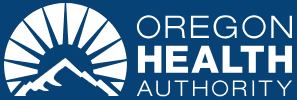 Oregon Health Authority logo with mountain design.